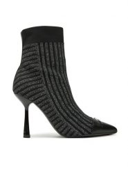 KARL LAGERFELD Botki KL31343 Czarny. Czarne botki damskie KARL LAGERFELD, z materiału, bez obcasa, na szpilce, bez zapięcia. Za 999.99 zł.