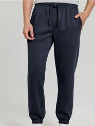 Spodnie dresowe ze ściągaczami - granatowy. Niebieskie spodnie sportowe męskie Sinsay, l, bez wzorów, z dresówki. Za 19.99 zł.