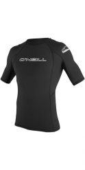 Koszulka do pływania męska O'Neill Basic Skins Rash Guard. Czarne koszulki sportowe męskie O'Neill, na lato, m, bez wzorów, z elastanu, bez kołnierzyka, bez ramiączek, na golfa. Za 119.00 zł.