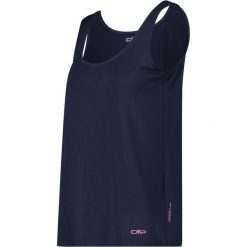 Damski tank top CMP. Niebieskie koszulki sportowe damskie CMP, bez wzorów, bez kołnierzyka, bez ramiączek, trekkingowe. Za 176.50 zł.