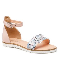 Sandały Flamingo. Czerwone sandały dziewczęce Flamingo, bez zapięcia. Za 269.99 zł.