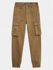 Guess Spodnie materiałowe L3YB04 WE1L0 Zielony Relaxed Fit. Zielone spodnie materiałowe dla chłopców Guess, z aplikacjami, z bawełny. Za 439.99 zł.