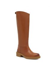 Lasocki Kozaki KAP-SL-21703 Brązowy. Brązowe kozaki damskie Lasocki, ze skóry, bez obcasa, na płaskiej podeszwie. Za 429.99 zł.