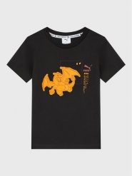 Puma T-Shirt Pokemon 536429 Czarny Regular Fit. Czarne t-shirty dla chłopców Puma, bez wzorów, z bawełny, bez ramiączek. Za 119.99 zł.