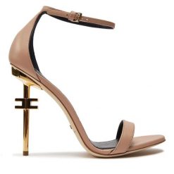 Sandały Elisabetta Franchi. Brązowe klapki damskie Elisabetta Franchi, bez wzorów, bez obcasa, na szpilce, bez zapięcia. Za 1,319.00 zł.