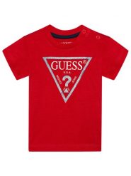Guess T-Shirt N73I55 K8HM0 Czerwony Regular Fit. Czerwone t-shirty dla chłopców Guess, z aplikacjami, z bawełny, bez ramiączek. Za 49.99 zł.
