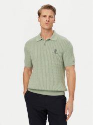 Tommy Hilfiger Polo MW0MW42788 Zielony jasny Regular Fit. Zielone koszulki polo męskie Tommy Hilfiger, l, bez wzorów, z bawełny, bez ramiączek. Za 569.99 zł.