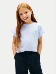 Tommy Hilfiger T-Shirt Essential KG0KG08970 Niebieski jasny Relaxed Fit. Niebieskie t-shirty i topy dla dziewczynek Tommy Hilfiger, bez wzorów, z bawełny, bez ramiączek. Za 89.99 zł.
