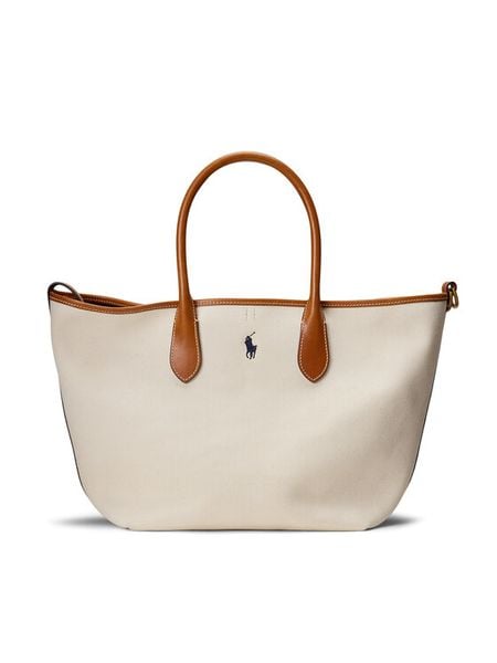 Polo Ralph Lauren Torebka 428962165001 Beżowy. Brązowe torebki do ręki damskie Polo Ralph Lauren, bez wzorów, z materiału, bez dodatków. Za 1,799.00 zł.