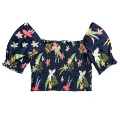 Bluzka dziewczęca Roxy Sunday Night hiszpanka granatowa. Niebieskie bluzki dla dziewczynek Roxy, bez wzorów, z bawełny, bez ramiączek. Za 88.55 zł.