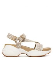 MICHAEL Michael Kors Sandały Bowie Sandal 43S6BWFA1B Kremowy. Białe sandały damskie MICHAEL Michael Kors, bez wzorów, ze skóry, bez obcasa, na płaskiej podeszwie, bez zapięcia. Za 739.99 zł.