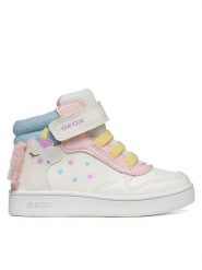Geox Sneakersy B Eclyper Girl B665MB 0BCQ6 C0406 M Biały. Białe buty sportowe dziewczęce Geox, bez wzorów, ze skóry, bez zapięcia. Za 209.99 zł.