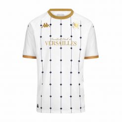 Koszulka wyjazdowa FC Versailles 78 Kombat 2024/25. Białe koszulki sportowe męskie Kappa, bez wzorów, bez kołnierzyka, bez ramiączek, do piłki nożnej. Za 361.70 zł.