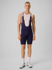 4F Spodenki kolarskie z żelową wkładką męskie - granatowe L. Niebieskie szorty męskie 4f, l, bez wzorów, z materiału. Za 279.99 zł.