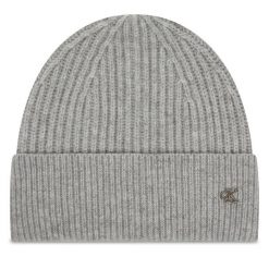 Czapka Calvin Klein. Szare czapki i kapelusze damskie Calvin Klein, na zimę, bez wzorów. Za 169.99 zł.