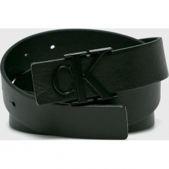 Calvin Klein - Pasek skórzany. Szare paski damskie Calvin Klein, w paski, z materiału. Za 219.90 zł.