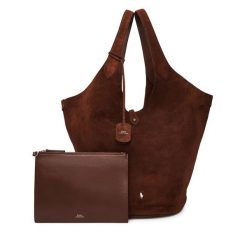 Torebka Polo Ralph Lauren. Brązowe torebki do ręki damskie Polo Ralph Lauren, bez wzorów, klasyczne, bez dodatków. Za 3,499.00 zł.