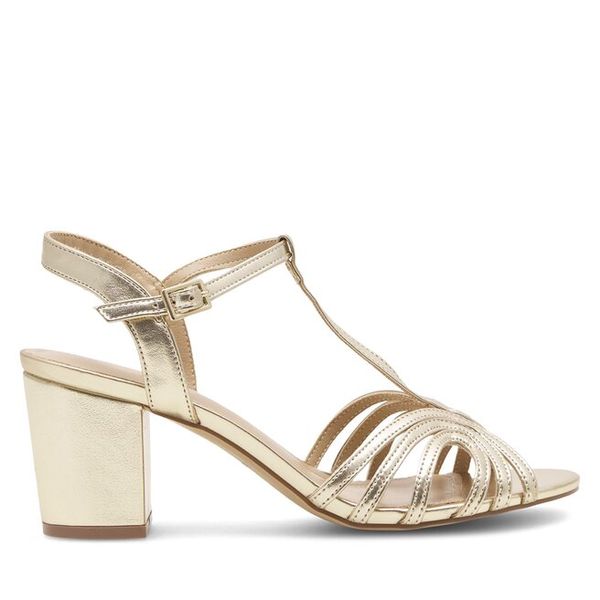 Sandały Clara Barson. Żółte sandały damskie Clara Barson, bez wzorów, bez obcasa, na słupku, bez zapięcia. Za 119.99 zł.