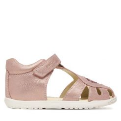 Sandały Geox. Czerwone sandały dziewczęce Geox, bez zapięcia. Za 289.99 zł.