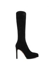 Nine West Kozaki CEO-DALAL-01 Czarny. Czarne kozaki damskie Nine West, z materiału, bez obcasa, na szpilce. Za 359.99 zł.
