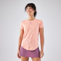 Koszulka do padla damska krótki rękaw Kuikma PTS Dry. Brązowe koszulki sportowe damskie KUIKMA, s, bez wzorów, z materiału, sportowe, bez kołnierzyka. Za 74.99 zł.