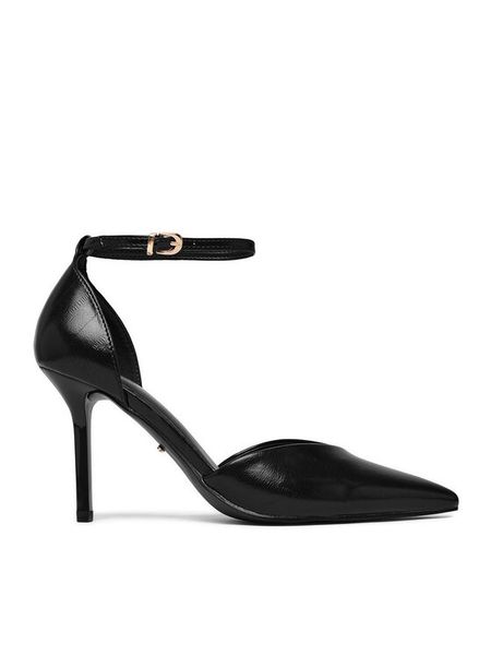 DeeZee Szpilki CEO-CD25-355-1 Czarny. Czarne szpilki damskie DeeZee, bez wzorów, ze skóry, bez obcasa, bez zapięcia. Za 149.99 zł.