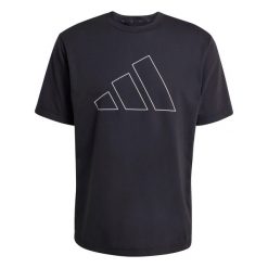 Koszulka z logo adidas Essentials Feelready. Czarne koszulki sportowe męskie Adidas, l, bez wzorów, z dżerseju, bez kołnierzyka, bez ramiączek, do biegania, climacool (adidas). Za 171.75 zł.