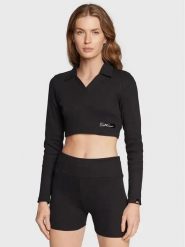 KOSZULKA DAMSKA ELLESSE Z DŁUGIM RĘKAWEM BLUZKA TOP CROP LONG. Czarne koszulki sportowe damskie Ellesse, uniwersalny, bez wzorów, z bawełny, bez kołnierzyka, bez ramiączek, do biegania. Za 116.99 zł.