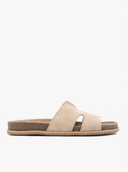 Beżowe klapki H. Brązowe klapki damskie Ryłko, bez wzorów, ze skóry, eleganckie, bez obcasa, na płaskiej podeszwie. Za 349.99 zł.