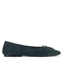 Baleriny GINO ROSSI. Zielone baleriny damskie Gino Rossi, bez wzorów, bez obcasa. Za 199.99 zł.