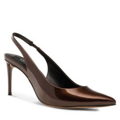 Sandały Nine West. Brązowe klapki damskie Nine West, bez wzorów, bez obcasa, na szpilce, bez zapięcia. Za 119.99 zł.