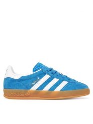 Adidas Sneakersy Gazelle Indoor JS3802 Niebieski. Niebieskie buty sportowe dziewczęce Adidas, bez wzorów, ze skóry, bez zapięcia. Za 259.99 zł.