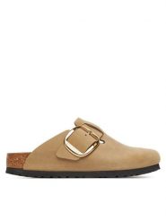 Birkenstock Klapki Boston Big Buckle Hex 1030425 Brązowy. Brązowe klapki damskie Birkenstock, bez wzorów, ze skóry, bez obcasa. Za 649.99 zł.