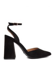 DeeZee Czółenka CEO-CD25-039-1 Czarny. Czarne czółenka damskie DeeZee, bez wzorów, z materiału, bez obcasa, bez zapięcia. Za 139.99 zł.