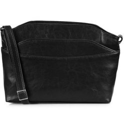 Torebka skórzana damska listonoszka DAN-A T11 czarna. Czarne torebki shopper damskie DAN-A, bez wzorów, ze skóry, retro, małe, bez dodatków. Za 229.99 zł.