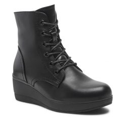 Trzewiki Clara Barson. Czarne botki damskie Clara Barson, bez obcasa, na koturnie, bez zapięcia. Za 127.99 zł.