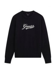 Guess Sweter L6YR10 Z0888 Czarny Regular Fit. Czarne swetry dla chłopców Guess, z aplikacjami, z bawełny, bez kołnierzyka, bez kaptura. Za 194.99 zł.