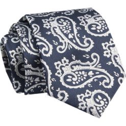 Krawat - ALTIES - Granat w Duży, Popielaty Wzór Paisley. Niebieskie krawaty i muchy Alties, bez wzorów, z tkaniny, eleganckie. Za 49.00 zł.