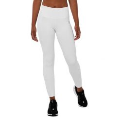 Legginsy sportowe ze średnim stanem Fitness Siroko Run. Białe legginsy damskie SIROKO, xs, bez wzorów, z nylonu. W wyprzedaży za 84.00 zł.