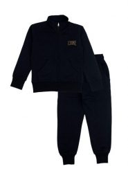 Bluza z pełny zamek błyskawiczny na co dzień. Czarne bluzy damskie LEONE 1947 APPAREL, bez wzorów, z dresówki, bez kaptura. Za 168.36 zł.