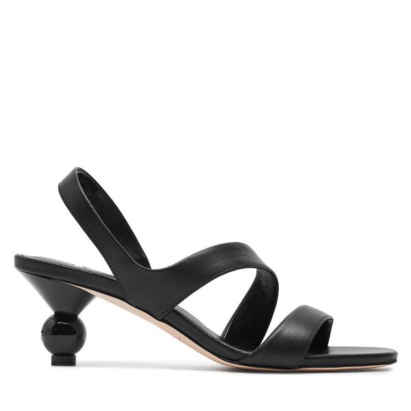 Sandały Weekend Max Mara. Czarne sandały damskie Weekend Max Mara, bez wzorów, bez obcasa, na słupku, bez zapięcia. Za 784.99 zł.