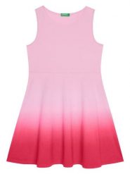 United Colors Of Benetton Sukienka letnia 3NPDCV011 Różowy Regular Fit. Czerwone sukienki dla dziewczynek United Colors Of Benetton, na lato, bez wzorów, z bawełny, bez ramiączek. Za 59.99 zł.