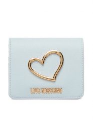 LOVE MOSCHINO Portfel JC5506PP1OLQ0701 Błękitny. Niebieskie portfele damskie Love Moschino, bez wzorów, ze skóry. Za 399.99 zł.