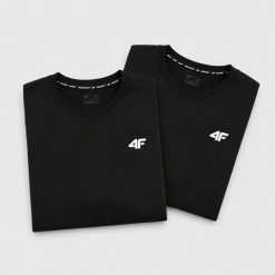 KOMPLET KOSZULEK MĘSKICH 4F ZESTAW 2PAK T-SHIRT M TTSHM3341 CZARNY. Czarne t-shirty męskie 4f, m, bez wzorów, z bawełny, sportowe, bez kołnierzyka. Za 99.98 zł.