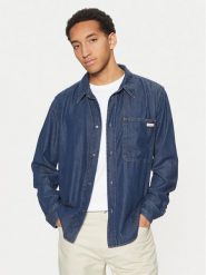 Calvin Klein Jeans Koszula jeansowa J30J327022 Granatowy Regular Fit. Niebieskie koszule męskie Calvin Klein Jeans, m, bez wzorów, z bawełny, bez kołnierzyka, bez ramiączek. Za 239.99 zł.