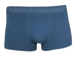Klasyczne Męskie Bokserki, Bawełna z Elastanem, Niebieskie, Obcisłe. Niebieskie bokserki męskie Pako Jeans, l, bez wzorów, z bawełny. Za 33.00 zł.