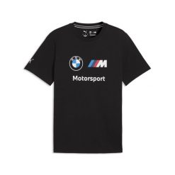 Męska koszulka BMW M MOTORSPORT Essentials PUMA. Czarne koszulki sportowe męskie Puma, l, bez wzorów, bez kołnierzyka, bez ramiączek, do biegania. Za 179.00 zł.