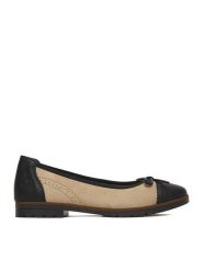 Rieker Baleriny 45358-60 Beżowy. Brązowe baleriny damskie Rieker, bez wzorów, z materiału, bez obcasa. Za 319.99 zł.