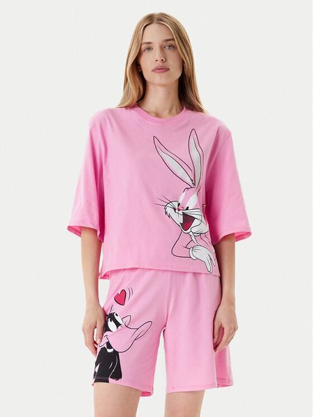 United Colors Of Benetton Piżama 30963P03W Różowy Regular Fit. Czerwone piżamy damskie United Colors Of Benetton, xs, bez wzorów, z bawełny, bez ramiączek. Za 99.99 zł.