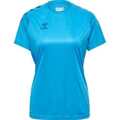 Koszulka damska Hummel Core Poly. Niebieskie t-shirty damskie Hummel, xs, bez wzorów, sportowe, bez kołnierzyka. Za 137.50 zł.